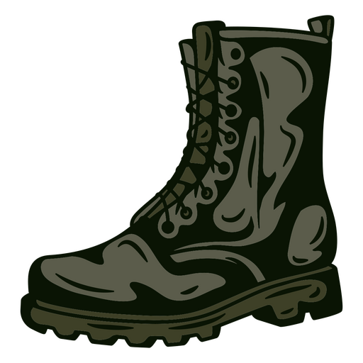 Green military boot PNG Design