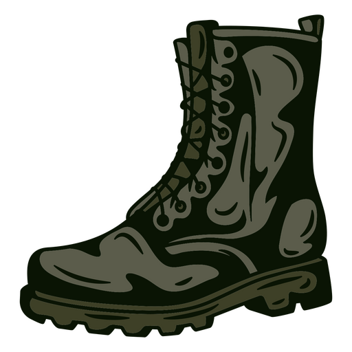 Grüner Militärstiefel PNG-Design