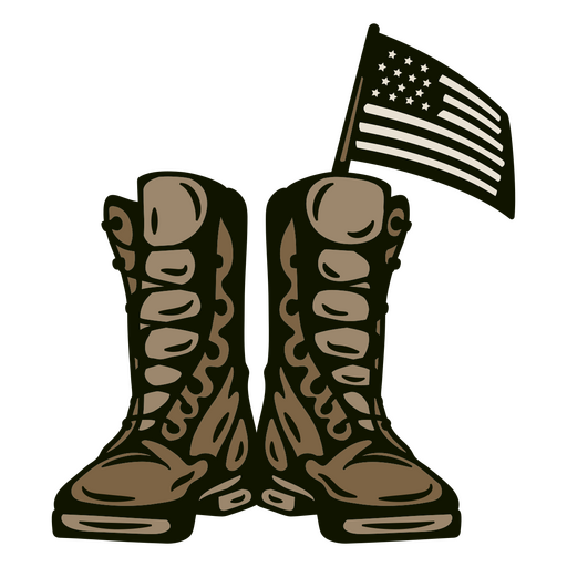 Botas militares patrióticas com estampa de bandeira Desenho PNG