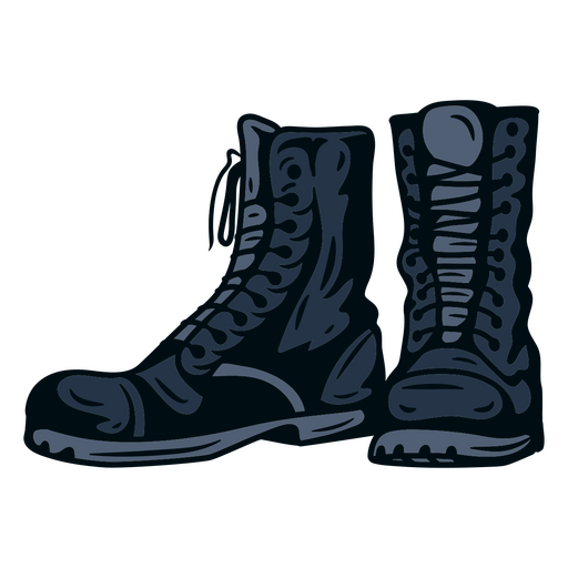 Ilustração de botas arrojadas em estilo militar Desenho PNG