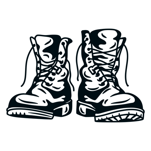Par de botas militares Desenho PNG