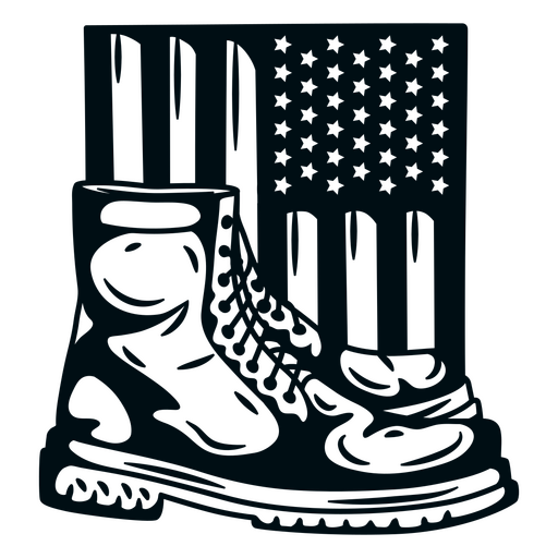 Patriotisches Militärstiefel-Design PNG-Design