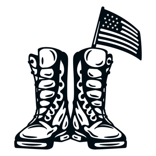 Pair of boots with an american flag PNG Design