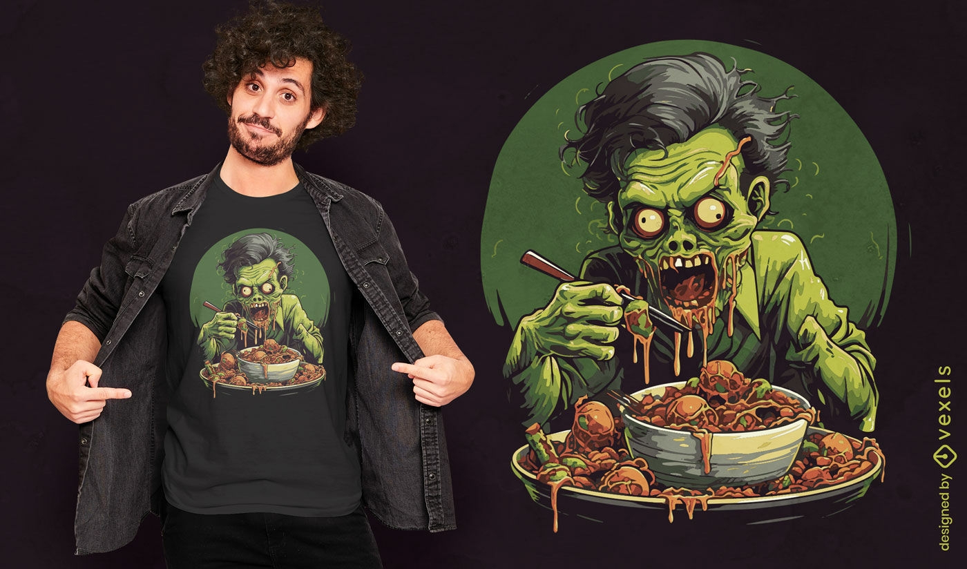 Diseño de camiseta zombie gourmet.