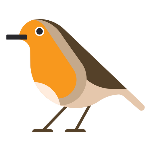 Orange and brown bird standing PNG Design