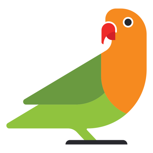 Papagaio laranja e verde sentado Desenho PNG
