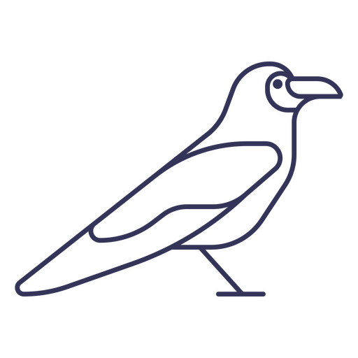 Dibujo lineal de un cuervo Diseño PNG