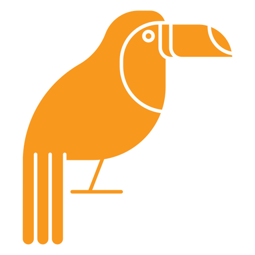 Tucán naranja sentado Diseño PNG