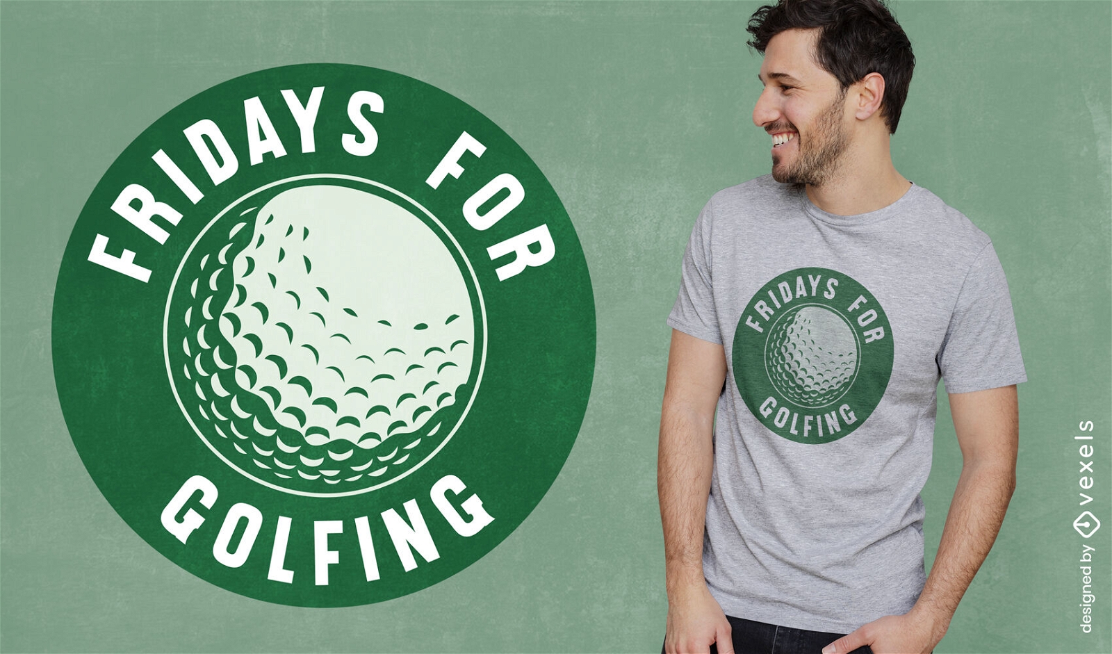 Fridays for golfing label t-shirt design