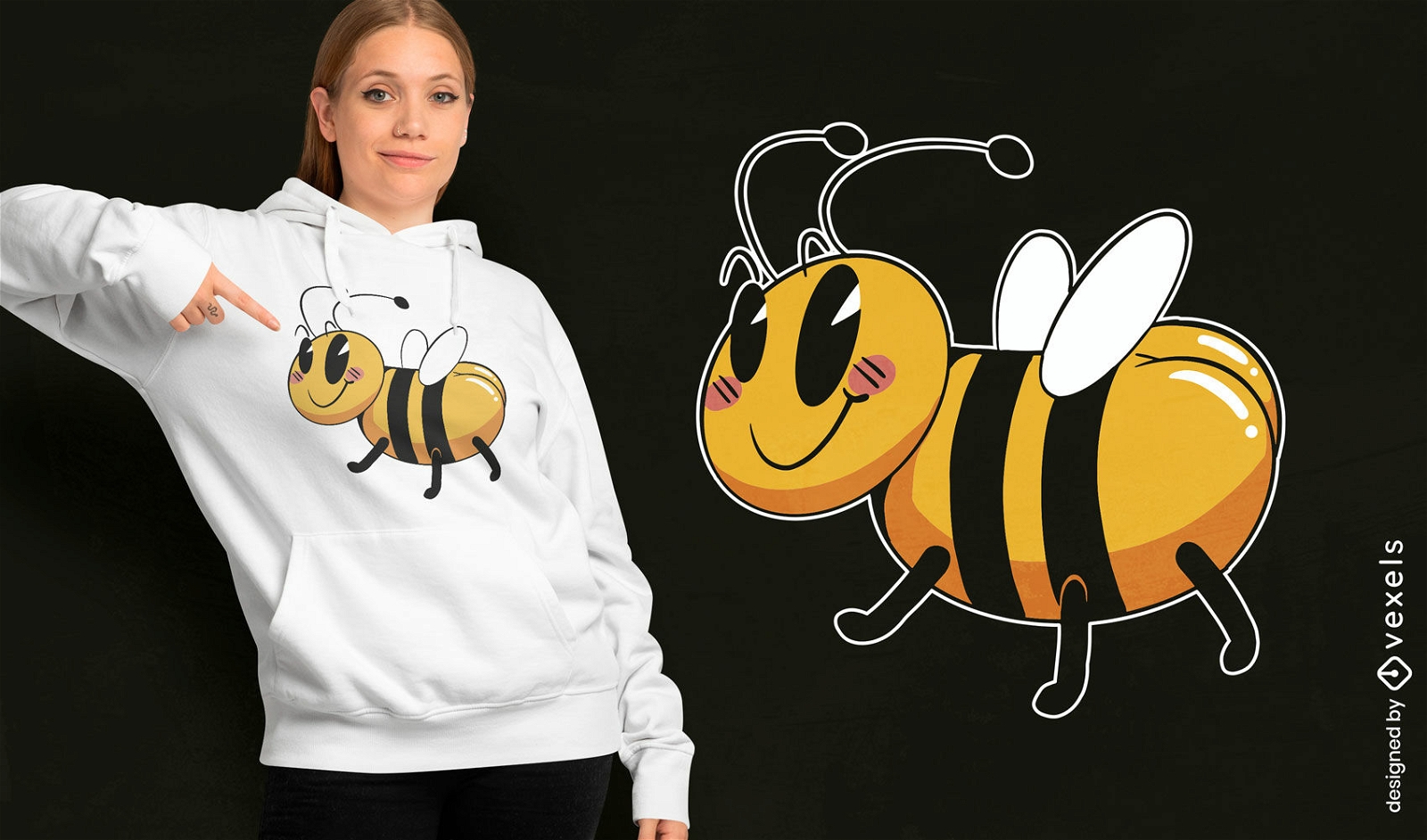 Dise?o de camiseta grande pero de abeja.