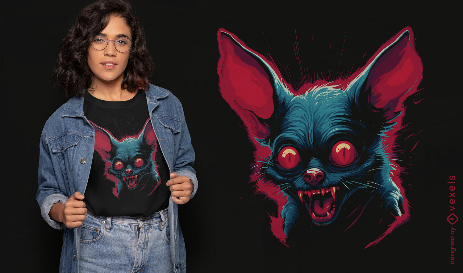 Diseño de camiseta espeluznante de Chupacabra.