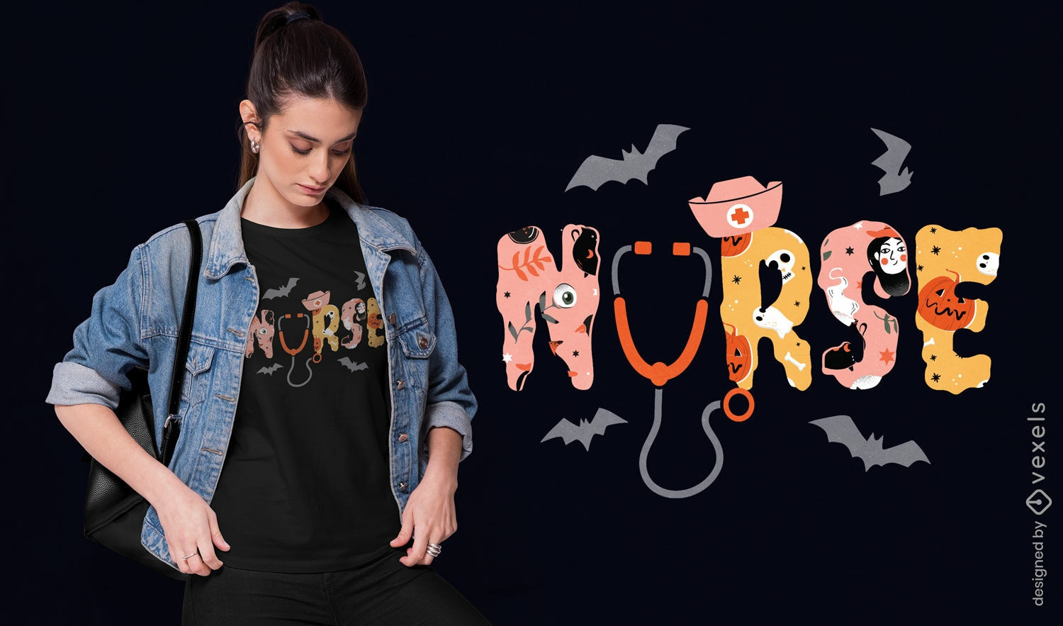 Halloween-Krankenschwester-T-Shirt-Design