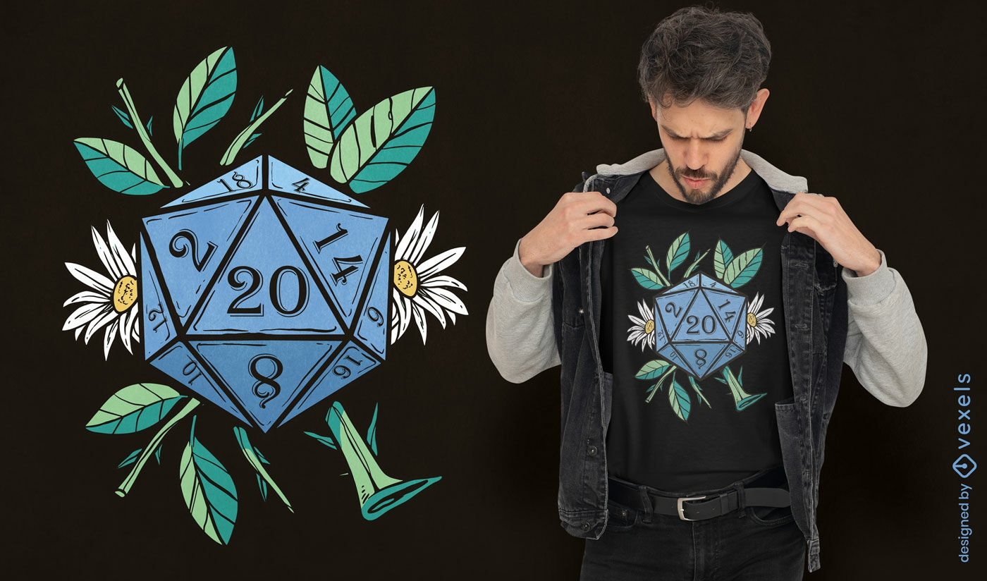 Nature role playing dice t-shirt design