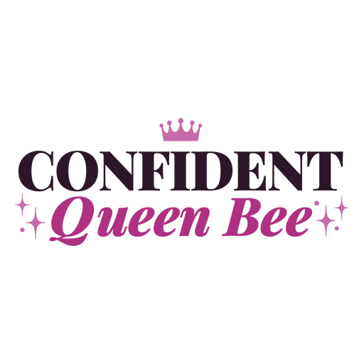 Design com citação inspiradora de abelha rainha confiante Desenho PNG