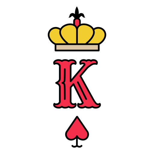El logotipo del rey de corazones. Diseño PNG