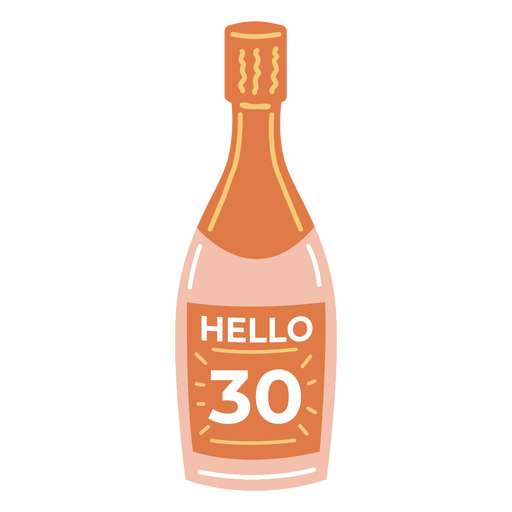 Flasche Champagner mit der Aufschrift ?Hallo 30?. PNG-Design