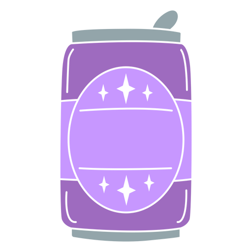 Purple can with stars on it PNG Design