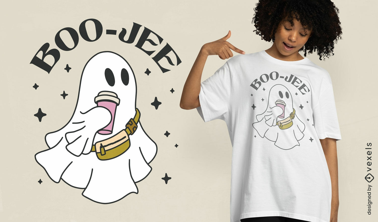 Design de camiseta fantasma Boo-jee