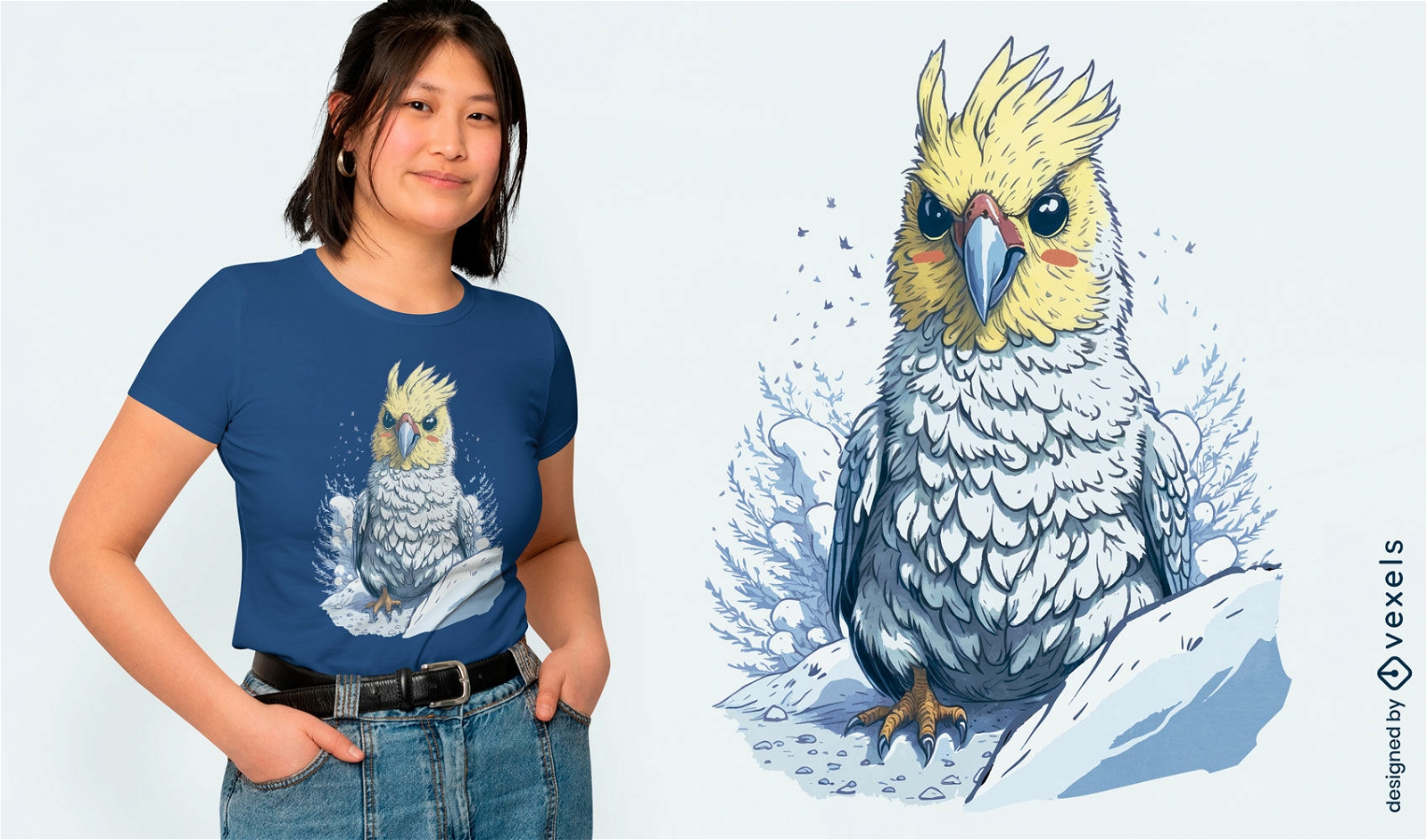 Cockatoo in snow t-shirt design