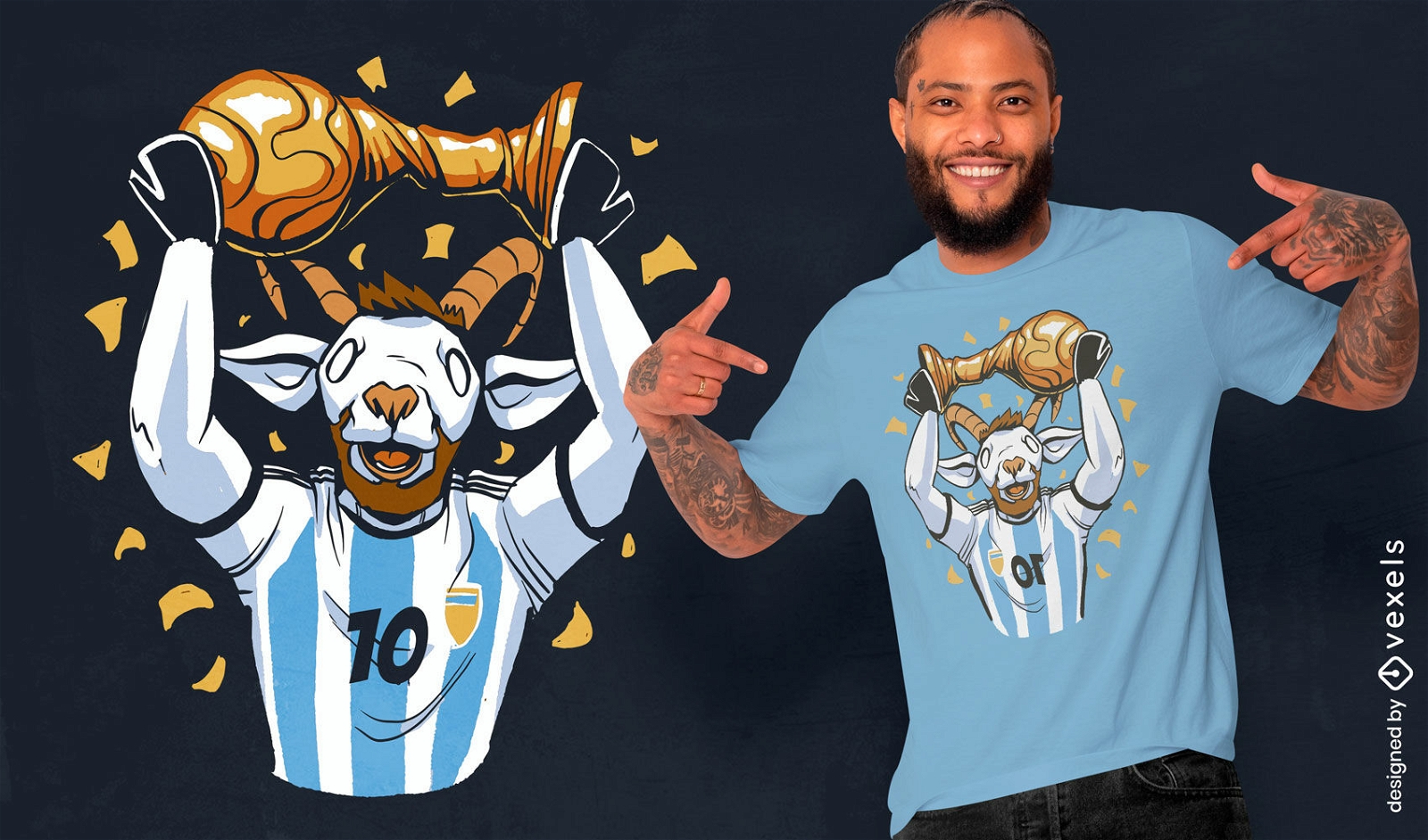 Soccer goat t-shirt design