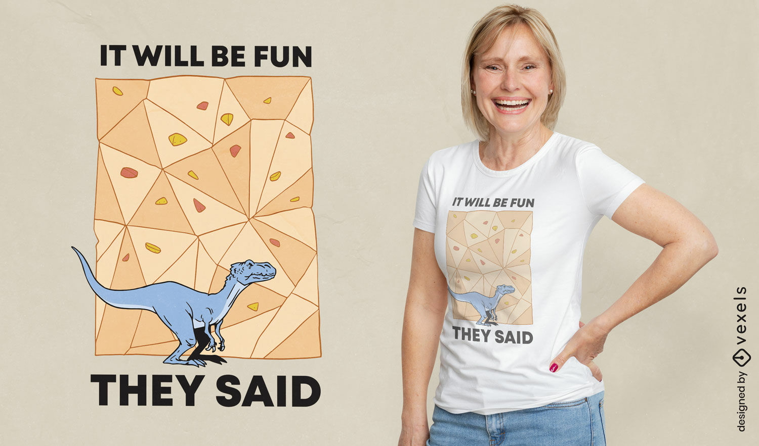 Dinosaur fun quote t-shirt design