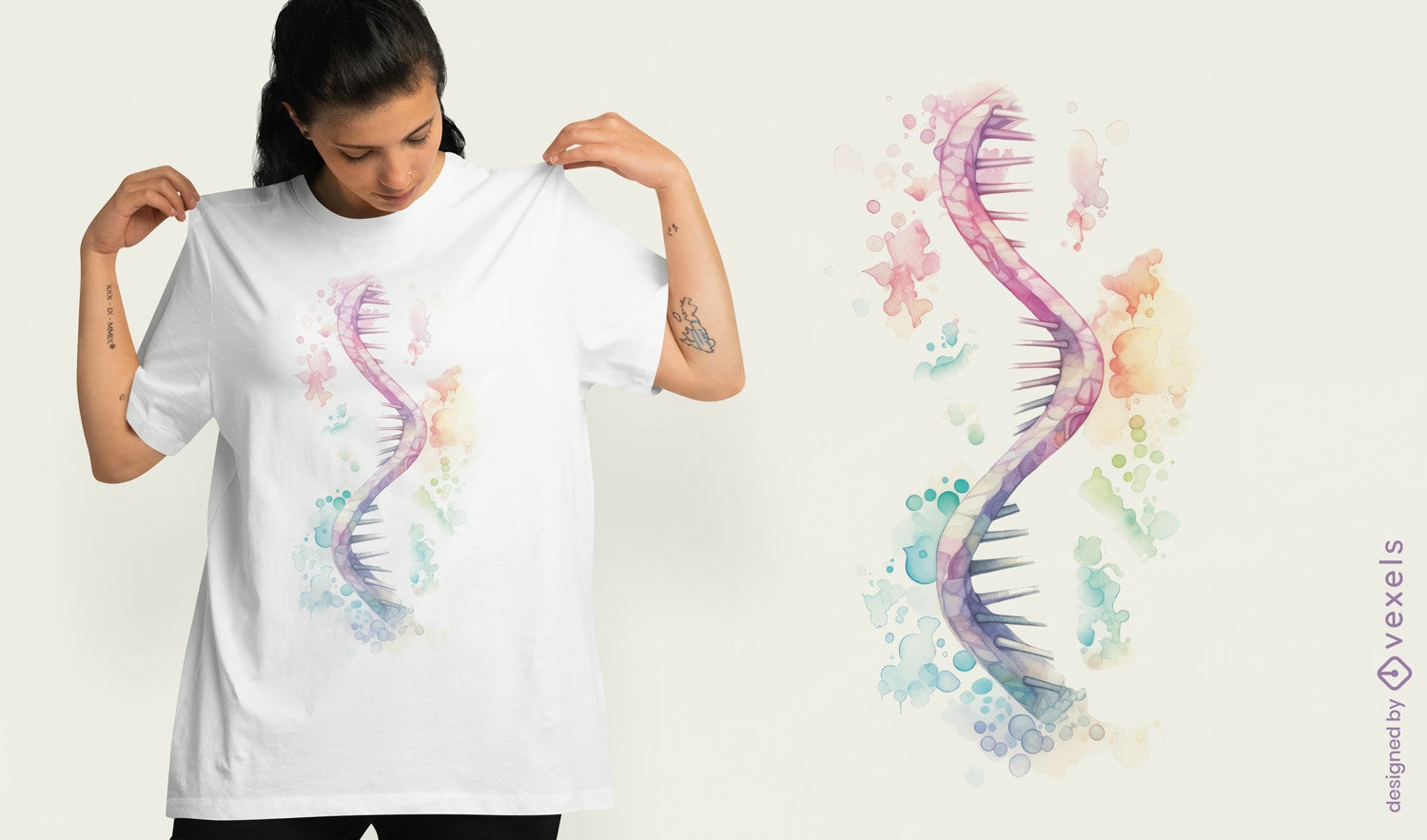 Dise?o de camiseta de ARN en acuarela.