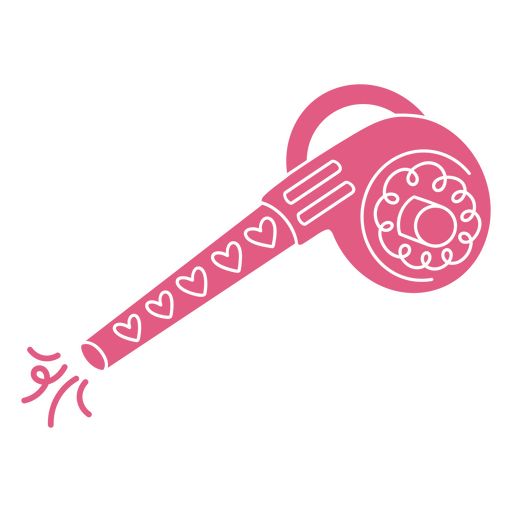 Pink blow dryer with hearts on it PNG Design