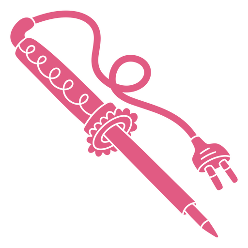 Pink pen with a cord attached to it PNG Design