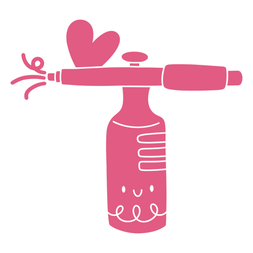 Pink spray gun with a heart on it PNG Design