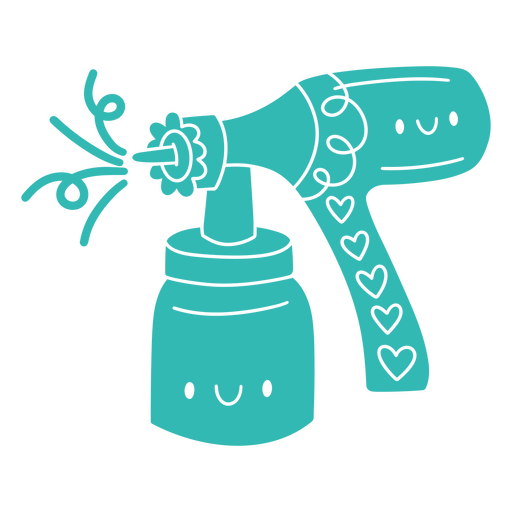 Doodle de uma pistola com corações Desenho PNG