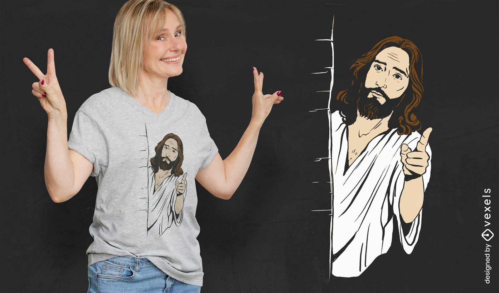 Diseño de camiseta Jesús juzgando.