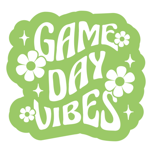 Playful game day vibes text design PNG Design