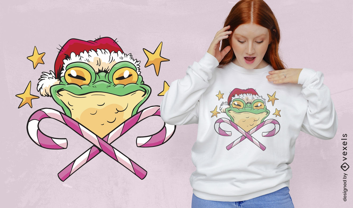 Festive Christmas frog t-shirt design
