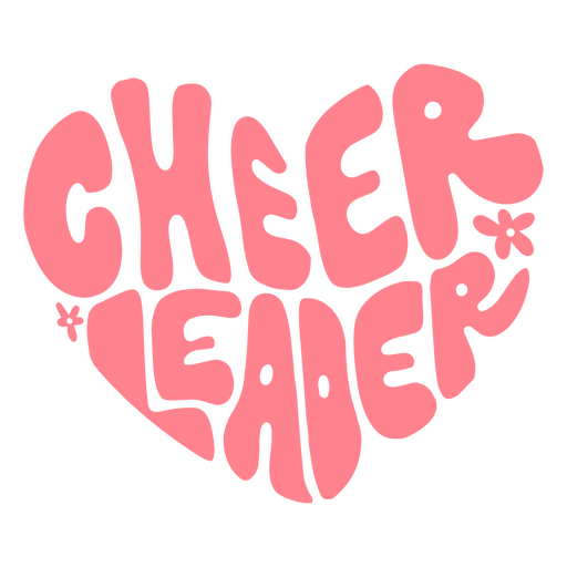 Rosa Herz mit den Worten ?Cheer Leader?. PNG-Design