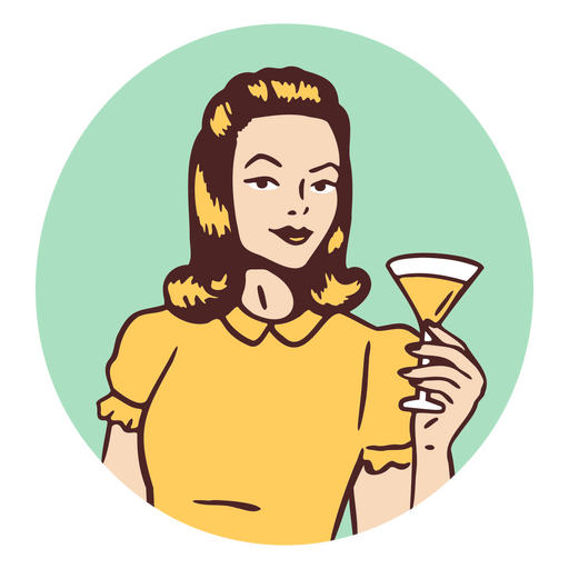 Woman holding a glass of wine PNG Design
