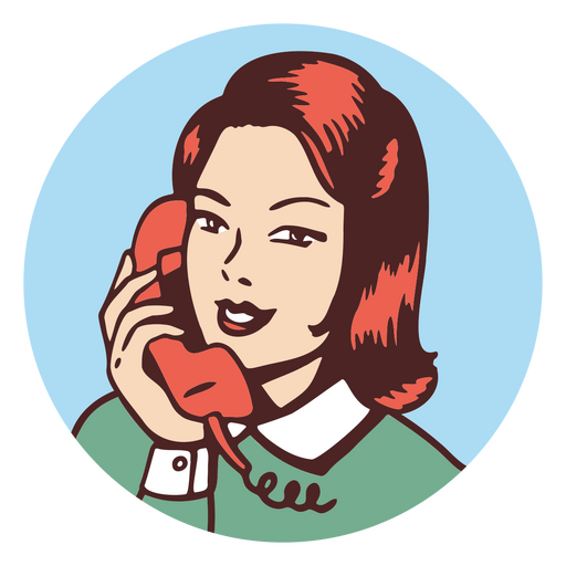 Illustration of a woman talking on the phone PNG Design
