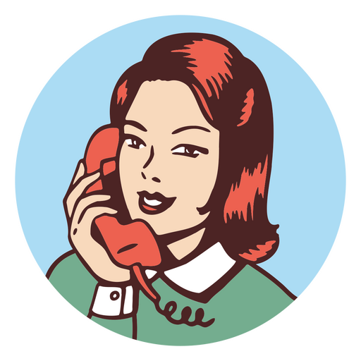 Ilustração de uma mulher falando ao telefone Desenho PNG