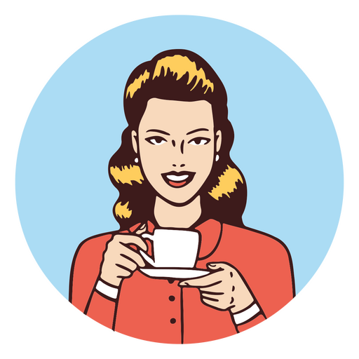 Frau hält eine Tasse Kaffee PNG-Design