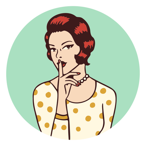 Woman with a finger in her mouth PNG Design