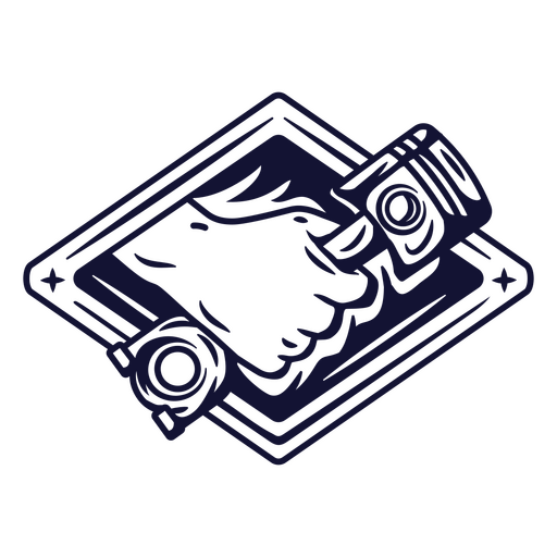 Markante Illustration eines Motorkolbens mit Faustmotiv PNG-Design