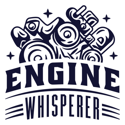 Design gráfico de sussurrador de motores Desenho PNG