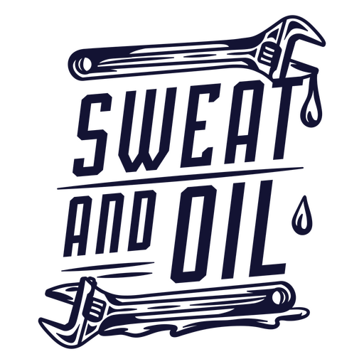Logotipo de sudor y aceite. Diseño PNG