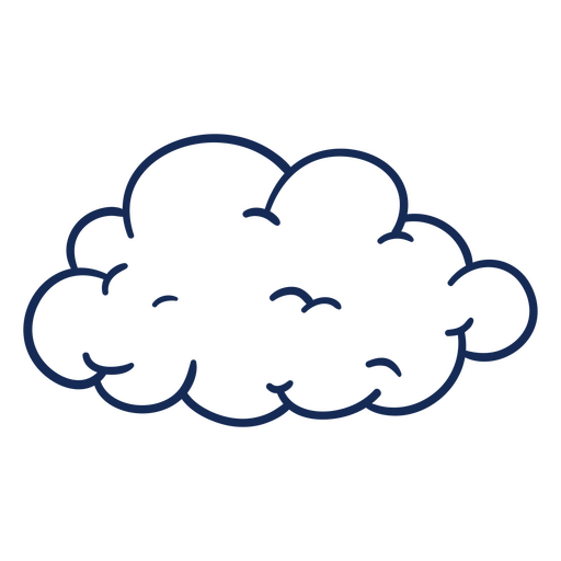 Stylized fluffy cloud outline design PNG Design