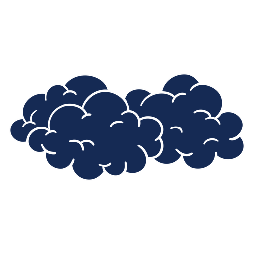 Two blue clouds PNG Design