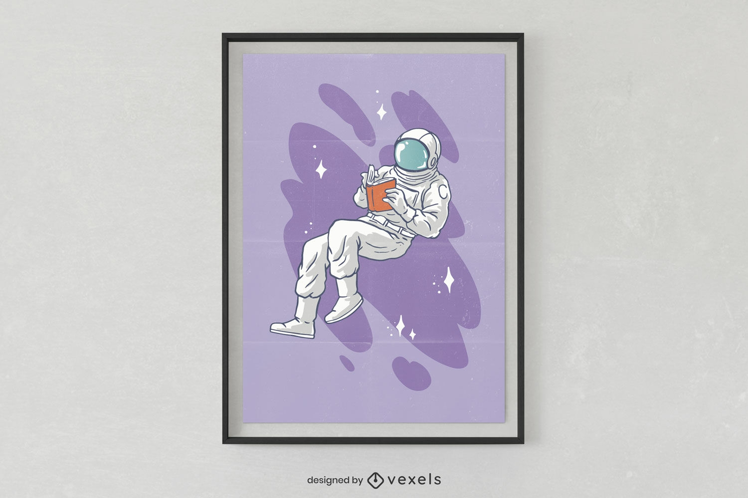 Diseño de cartel de lectura de astronauta.