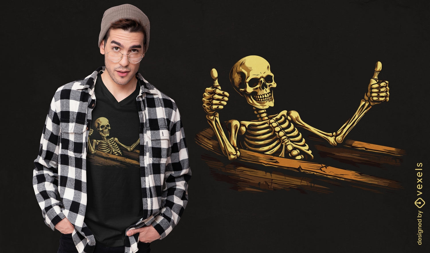 Design relaxante de camiseta com esqueleto