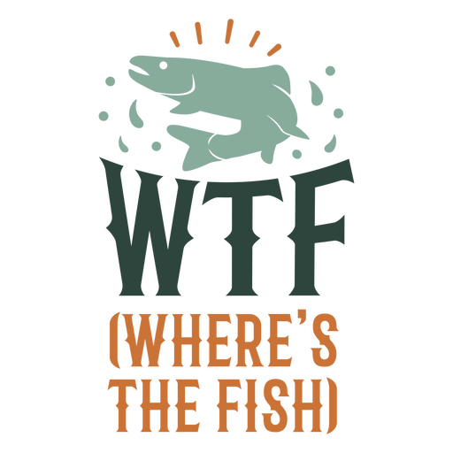 Wtf ¿dónde está el pescado? Diseño PNG