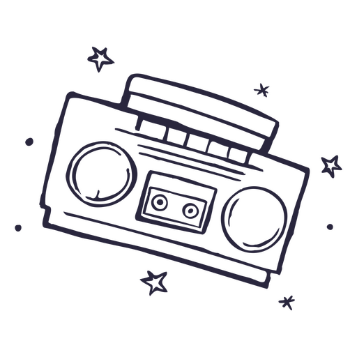 Ícone Boombox com estrelas Desenho PNG