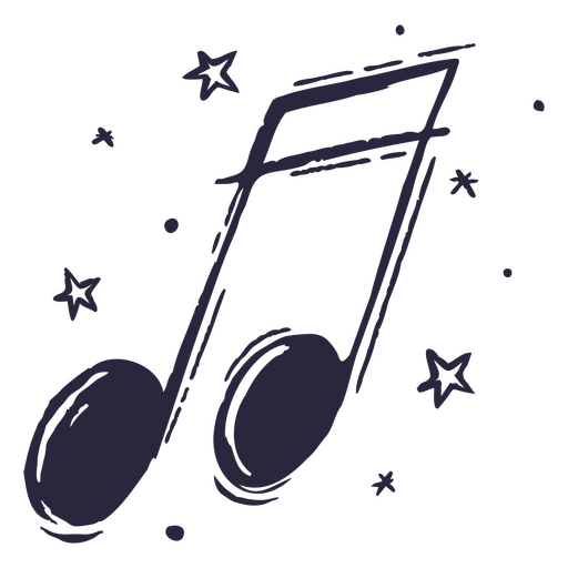 Music note with stars PNG Design