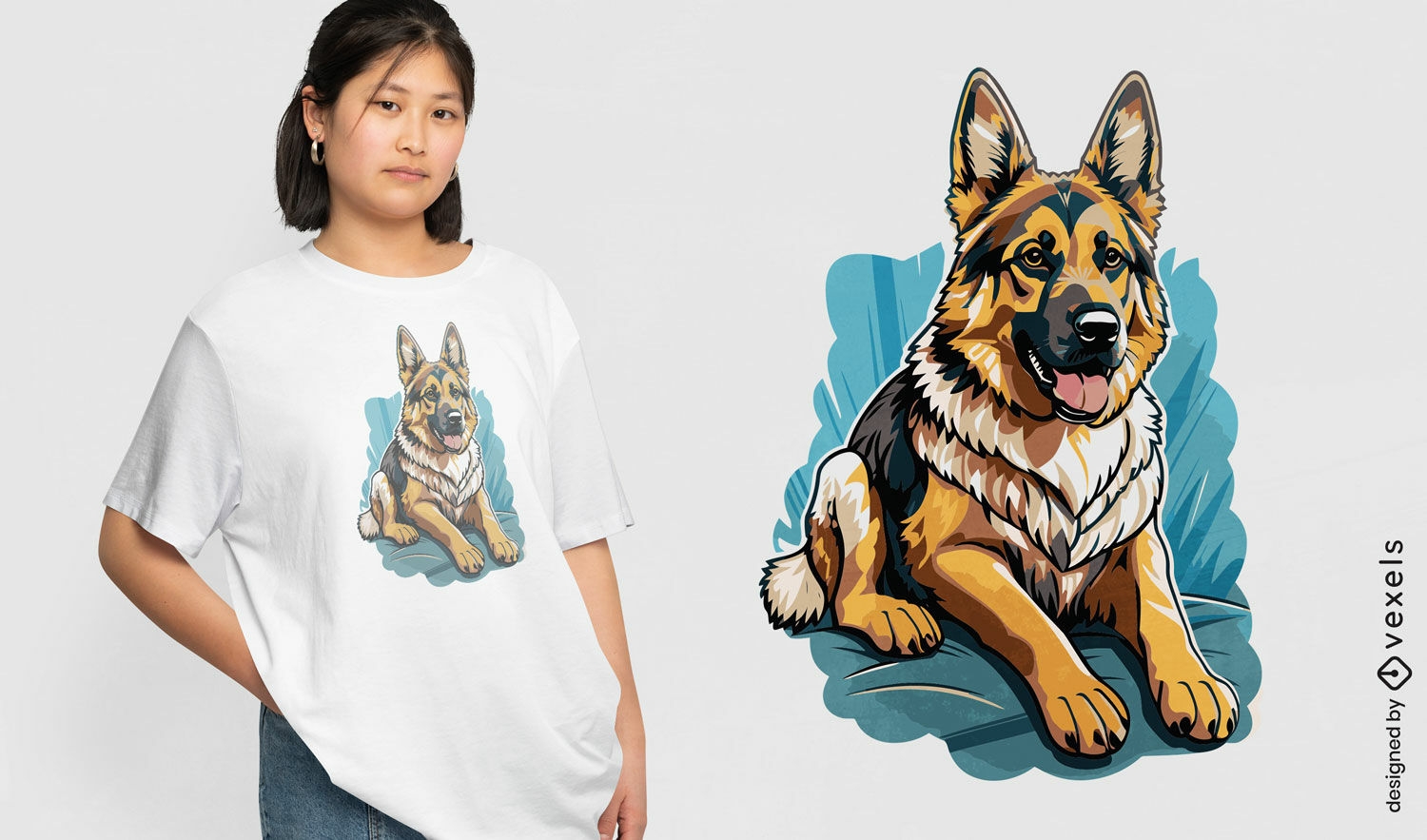German shepherd portrait t-shirt design